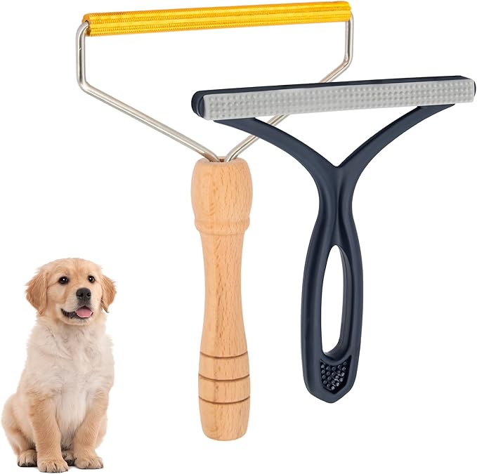 2 Pack Pet Hair Removal Tool, Cleaner Pro Pet Hair Remover for Cat and Dog, Reusable Carpet Scraper Lint Remover, Lint Shaver for Couch, Carpet, Clothing, Bedding, Car, Furniture, Pet Towers