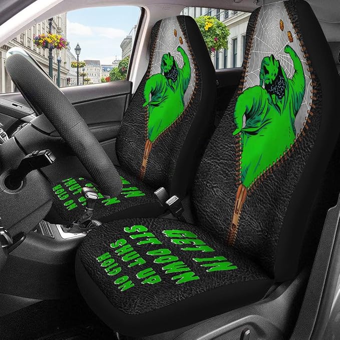 GENANY Nightmare Sack Car Seat Covers Set of 2, Breathable Front Seat Covers for Truck Sedan SUV, Horror Car Accessories, Horror Gift for Women Men