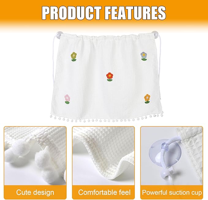 Car Side Window Sun Shade Privacy Curtain for Baby - Blackout UV Protection Car Window Shades with Suction Cup for Back Seat - Cute Auto Camping Windows Screen Shades (Five-Color Sunflower)