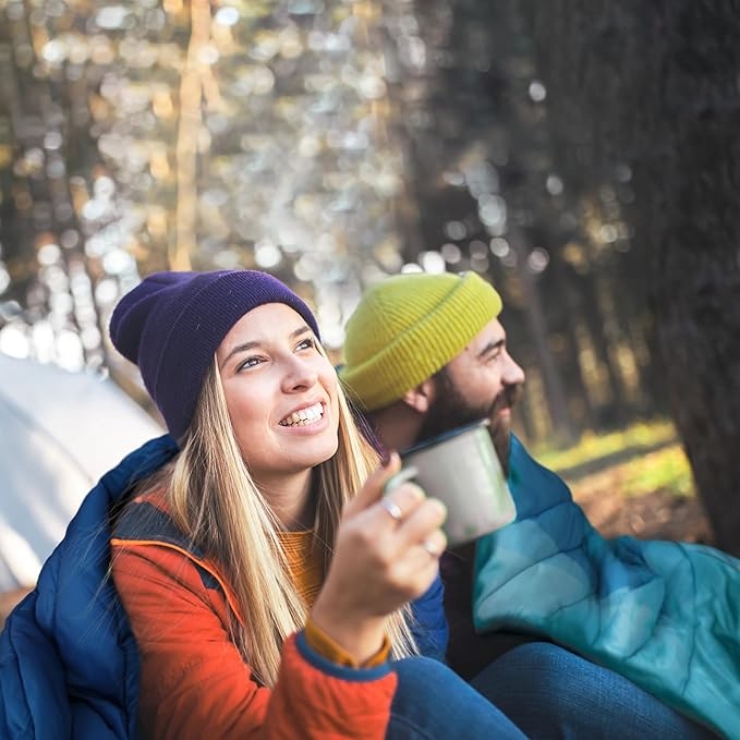 zzlamb Camping Blanket for Cold Weather,Outdoor Puffy Blanket Portable Down Alternative,Windproof Warm Cloak with Snaps,Cozy Quilt Backpacking Picnic RV Travel Plane Car Hammock Beach Climbing