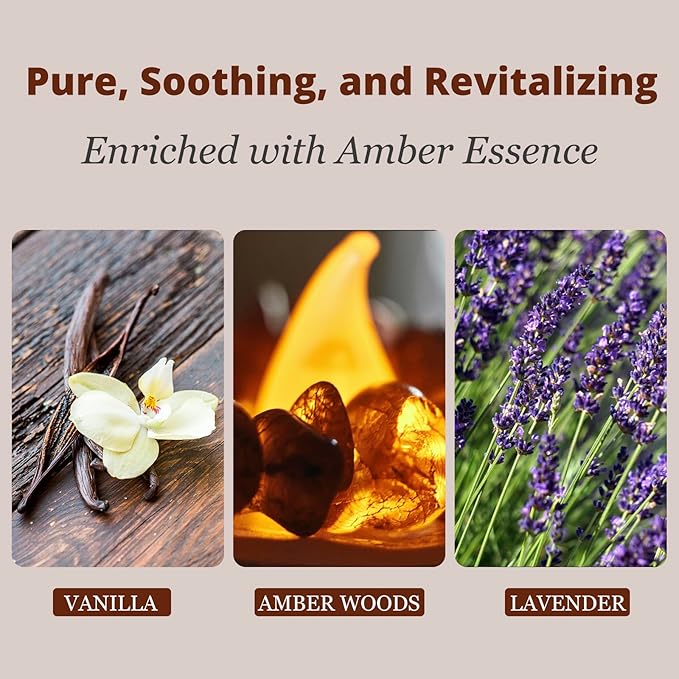 Car Air Freshener - Stone Air Freshener - Car Odor Eliminator for Visor Clip- Natural Scent Starter Kit, Vehicle Scent Diffuser for Cabin, Truck & SUV (Amber/Starter Kit)