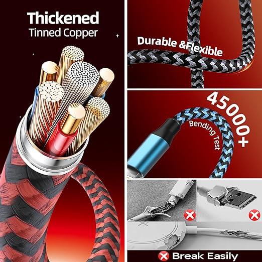 Cruise Essentials 2026, Dual Type-C 4 in 2 Multi Charging Cable for iPhone Watch Charger/iPhone 17/IP, iWatch Charger,Charger for Multiple Devices Compatible with iWatch 11-2/Ultra/iPhone 17-8,Car 5FT