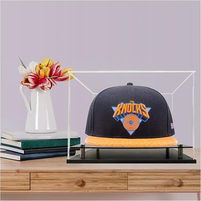 Clear hat Display case for Baseball,Acrylic Cap Holder Stand for Baseball, Football or Snapback Caps,Mini Helmet.Baseball Cap Display case with Metal feet Base(mountable)