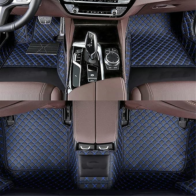 Custom Making Car Floor Mats Compatible with Audi BMW Mercedes-Benz Toyota Lexus Honda Infiniti Nissan Hyundai Kia All Models 2005-2026 (Black Blue)