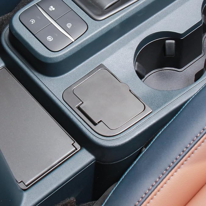 TOPINSTALL Center Console Coin Holder Compatible with 2022-2026 Ford Maverick Accessories, Console Flip-Top Coin Storage Box, Maverick Console Organizer ABS Plastic Insert Accessories