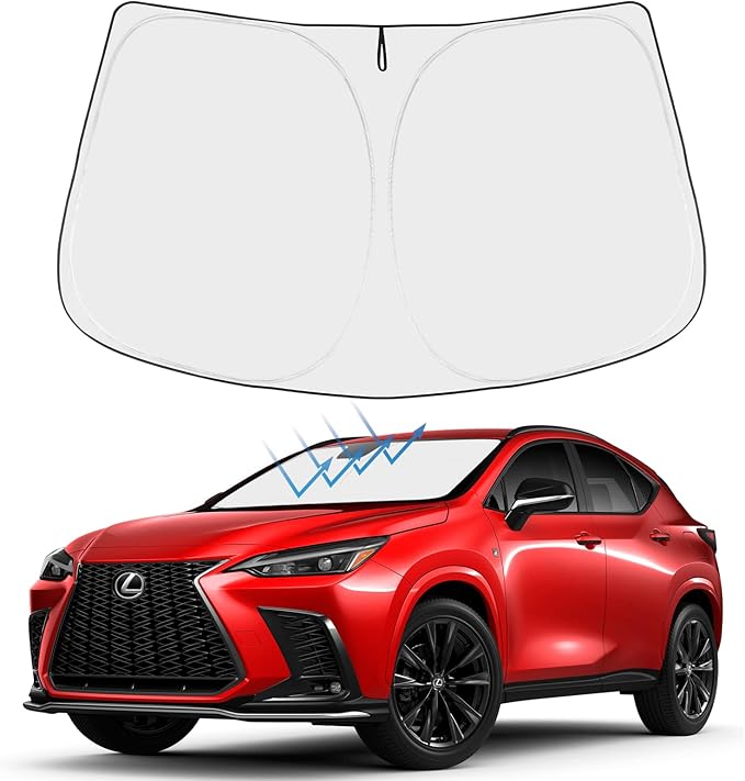 Proadsy 2026 Upgrade Front Windshield Sunshade Foldable Sun Shade Sun Visor Protector Custom Fit 2016-2022 Lexus RX SUV, Accessories