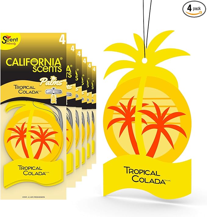 California Scents Palms Paper Tropical Colada Air Freshener