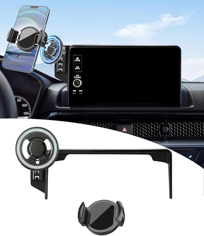 Magnetic Car Phone Mount for Honda CR-V 2023-2026 / HR-V 2023-2026 Accessories, for MagSafe Strong Magnets Cell Phone Holder 7/9-Inch Touchscreen Cradles, with Portable Phone Gripper