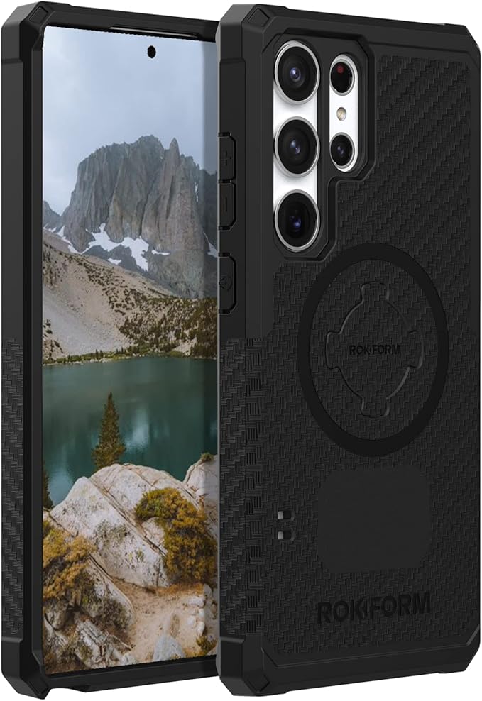 Rokform - Galaxy S23 Ultra Case, Rugged Series, Samsung Protective Cover with RokLock Twist Lock, Drop Tested Military Grade Armor (Black)