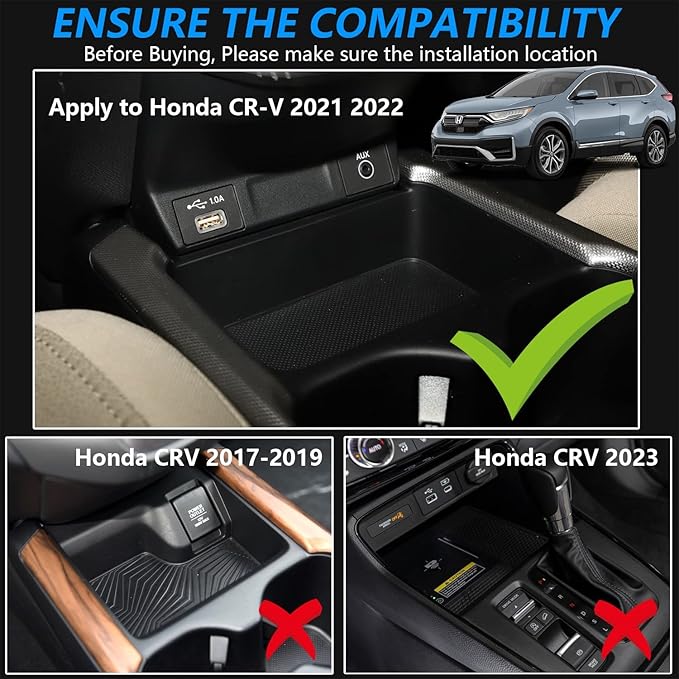 Wireless Car Charger Compatible with Honda CR-V/CRV Hybrid 2021 2022, 15W Qi Fast Charging Phone Charger Pad for 6th Gen Honda CR V Center Console Accessory Panel, Gift for Honda CRV Owners