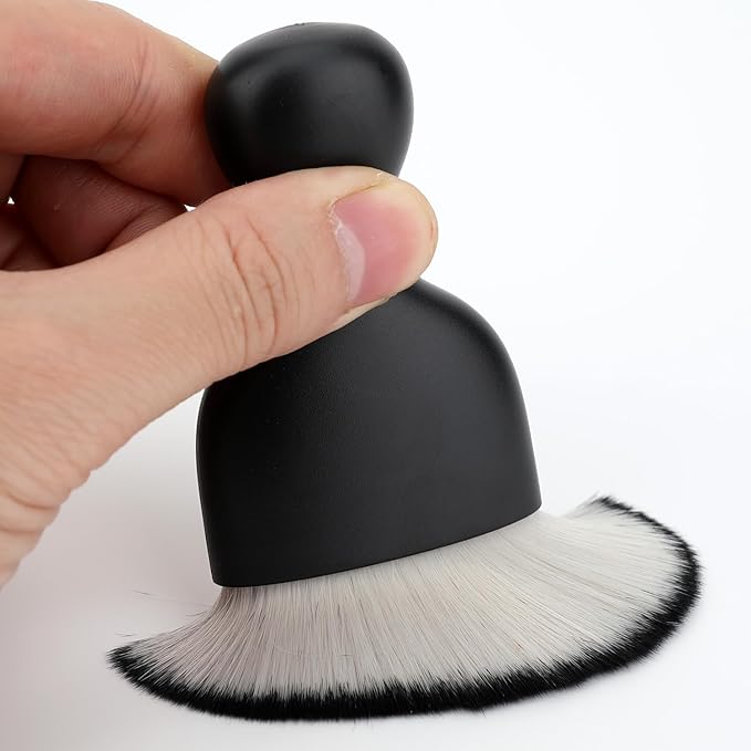 Car Detailing Brush, Soft Bristle Cleaning Brush, Scratch-Free Auto Duster Tool for Dashboard, Air Vents, Leather & Interior Cleaning (Black+White)