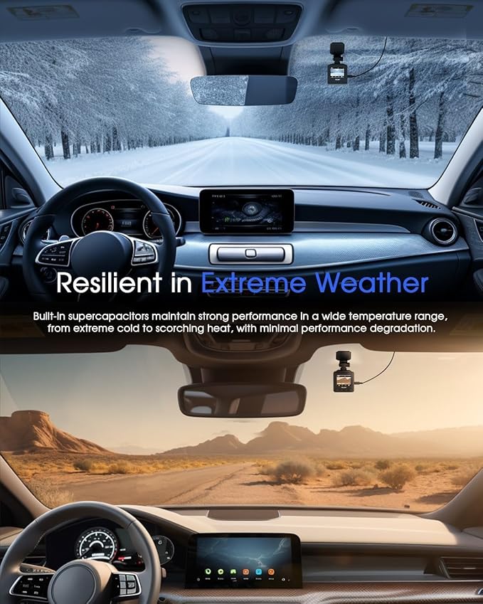 Dash Cam 2K, WiFi Dashcams with APP, External GPS, 1.5'' IPS Screen, Front Dash Camera for Cars, Mini Car Camera, WDR Night Vision, 24H Parking Monitor, Loop Recording, G-Sensor
