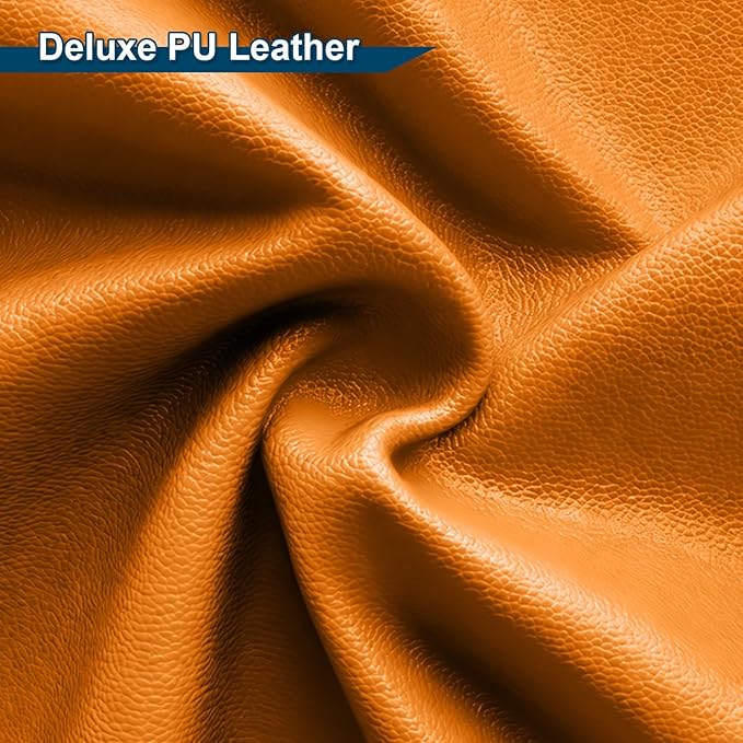 Deluxe Leather Trunk and Backseat Organizer for Car SUVs & RVs, Detachable Storage Modules with Built-in Cooler, Patent Pending (Orange)
