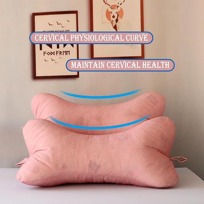 Neck & Cervical Pillows Dog Bone Shaped Travel Neck Pillows With Washable Removable Cover Have Loops On Either End For Car Bus Truck Driving Comfort Head Rest Support Neck Chiropractic Pillow ( Color