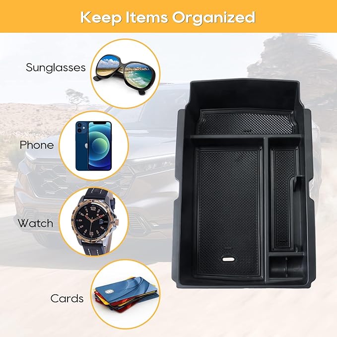 LFOTPP 2026 CRV Center Console Organizer for 2023 2024 2025 2026 Honda CRV Accessories ABS Plastic Armrest Console Tray Compatible with 2023-2026 CRV EX/EX-L/Hybrid Sport/Hybrid Sport Touring