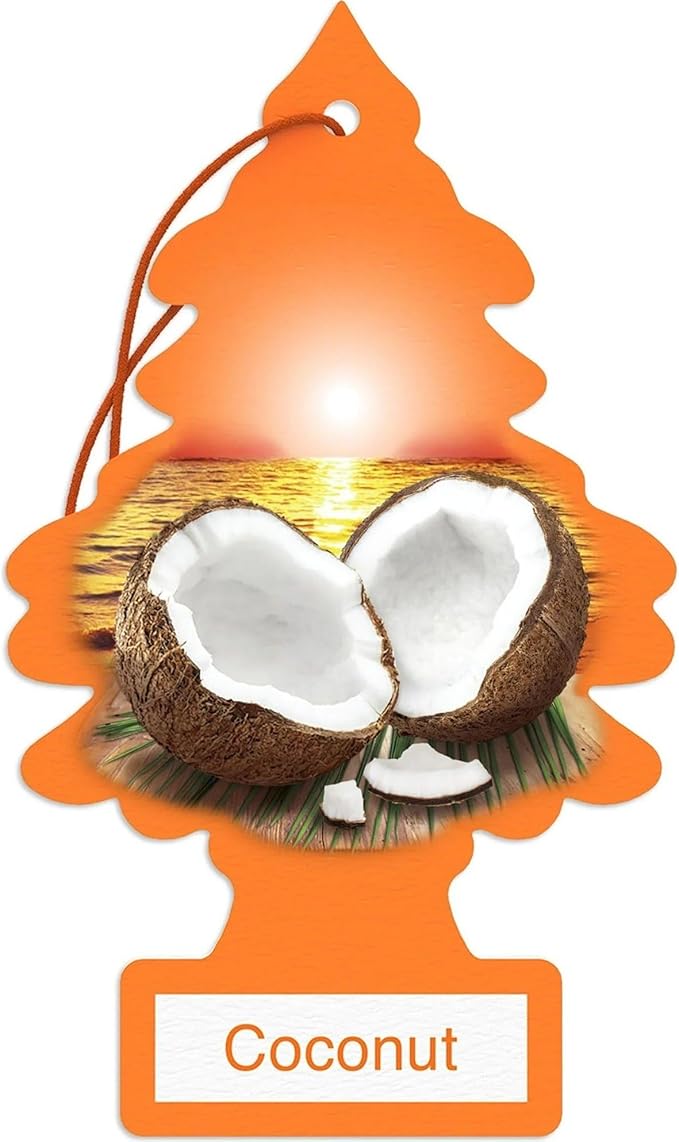 LITTLE TREES Car Air Freshener | Hanging Paper Tree for Home or Car | Coconut | 24 Pack