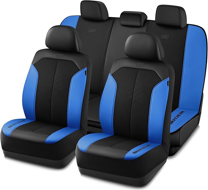 Skechers Car Seat Covers,GOGA Mat Oxford Cloth Seat Covers,Waterproof Car Seat Covers Full Sets,Automotive Universal Fit Seat Cover for Most Cars, Suvs, Trucks,Blue