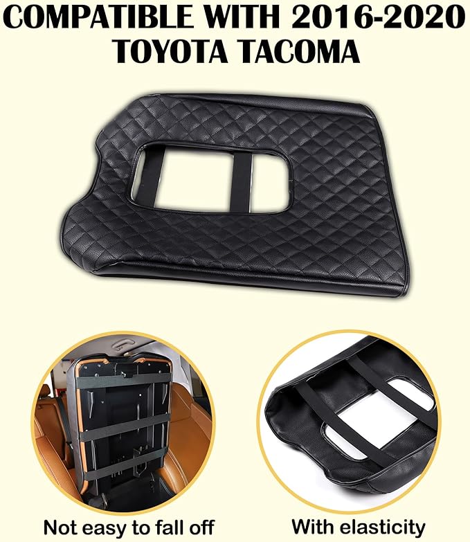 CHEAYAR Center Console Armrest Cover Kit,Console Armrest Cushion Automotive Customized Console Armrest Cushion, Fit for Toyota Tundra 2014-2020 Accessory Organizer Protector (Plaid - All Black)