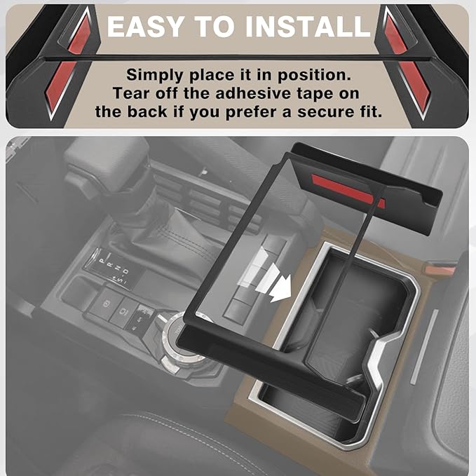 Muslogy Center Console Organizer Compatible with 2024 2025 2026 Toyota Tacoma Accessories Interior Storage Box Insert Tray Phone Pocket(Console Organizer+Hanging Storage Hidden Box+Door Inserts Box)