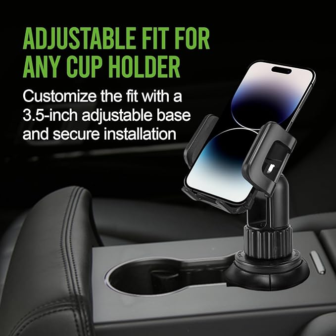 Cellet Car Phone Holder Mount, Car Cup Phone Holder Mount, Compatible with Apple iPhones, Samsung Galaxy, Motorola Moto Google Pixel Smartphones (Fits for Tesla Model 3 Y S X) 6.5-Inch