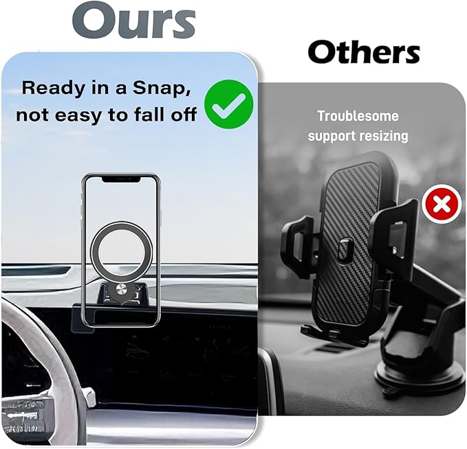 Car Phone Holder for 2025 Hyundai Ioniq 9 Accessories Apply to 12.3 Inch Touch Screen Fixed Clip Magnetic Cell Phone Mount Hands-Free 360 Degree Rotation