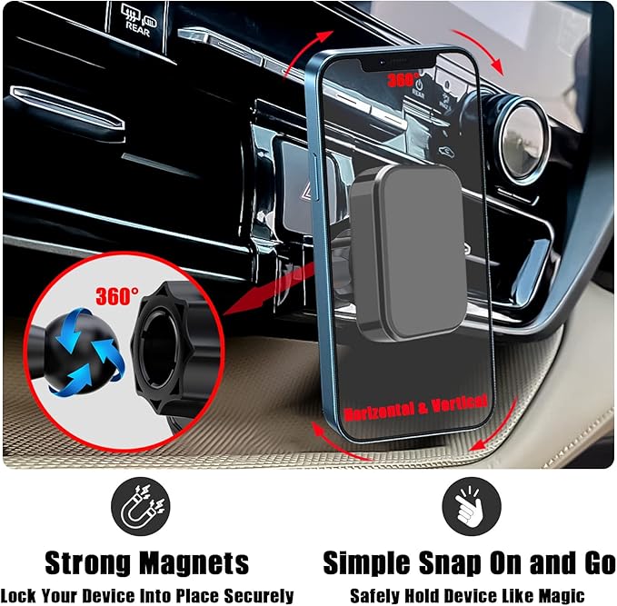 Car Phone Holder, Air Vent Hands Free Adjustable Stand, Auto Cradles Dashboard Mount for Toyota Highlander/Hybird 2020-2023, Custom Magnetic Navigation Bracket for All Smartphone, iPhone