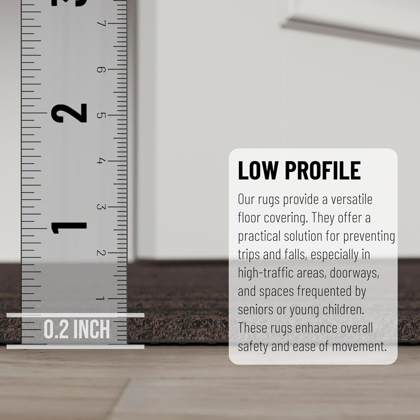 Ottomanson 2'7" x 49' Hallway Runner with Scraper Pile - Extra Durable Non-Slip Rug Mat for Indoor & Outdoor Use - Ideal for Kitchen, Entryway & Garage - High-Traffic Carpet, Brown