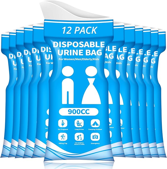 Disposable Urine Bag for Travel - 900ML Portable Pee Bags for Women Men 8/12/20/24/28 PCS Emergency Vomit Bags Urinal Toilet for Car Camping, Road Trip,Traffic Jam, Pregnant, Kid, Patient