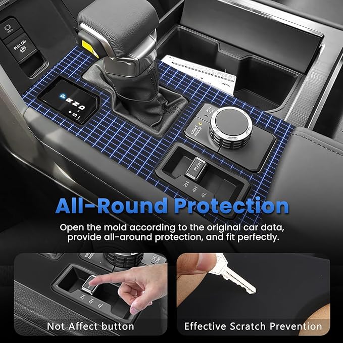 Autorder Central Control Gear Shift Panel Trim Cover for 2022 2023 2024 2025 2026 Toyota Tundra/Sequoia Accessories,Silicone Dashboard Gear Shift Cover Panel for Scratch & Dust Resistant - Black