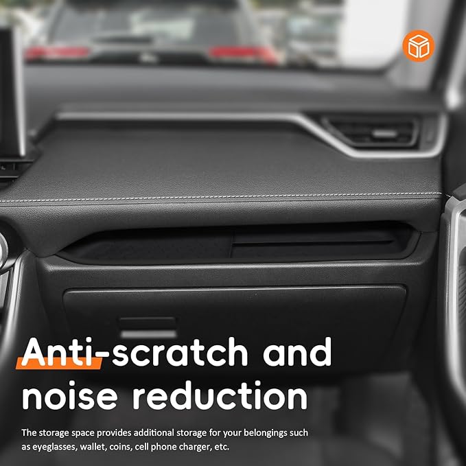 auovo Passenger Storage Organizer Mat Compatible with Toyota RAV4 Accessories 2025 2024 2023 2022 2021 2020 2019 Car Custom Passenger Glove Box Storage Organizer Tray