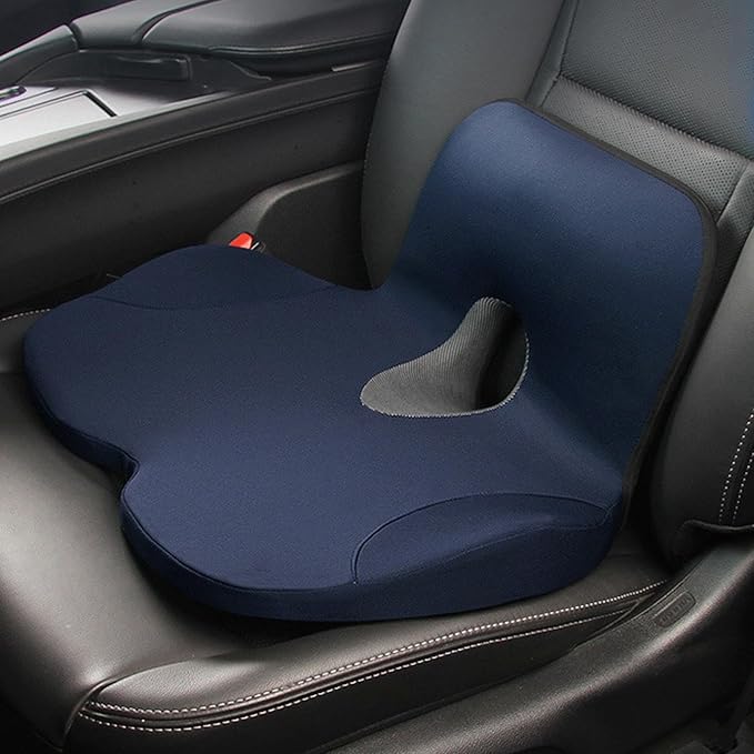 Chair Cushion - Car Seat Cushion with Back Support Pillow for Ergonomic Comfort, Non Slip with Memory Foam Relief, Lumbar Support Pad for Hips Women Men Office Travel Driving Home Car Use