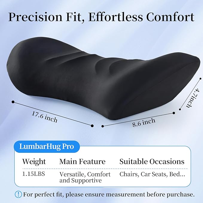 Lumbar Support Pillow for Office Chair - Lumbar Pillow for Car, Memory Foam Ergonomic Lumbar Support Pillow for Car Back Support for Office Chair Back Support Cushion