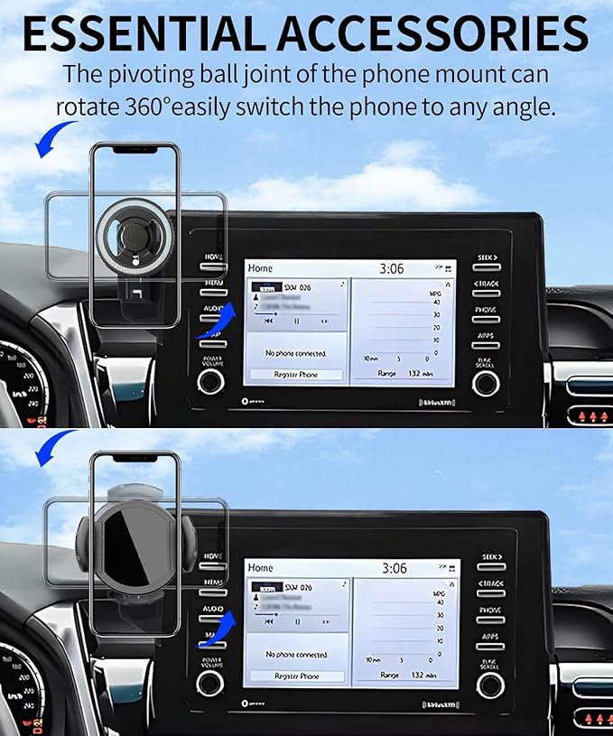 Magnetic Car Phone Mount for Toyota Camry 2021 2022 2023 2024 Accessories, for MagSafe Strong Magnets Cell Phone Holder 7-Inch Touch Screen Cradles, with Portable Phone Gripper 360° Rotation