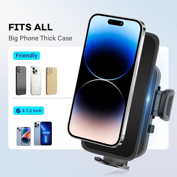 Car Phone Holder Compatible with 2024 2025 Hyundai Santa Fe Accessaries Only Fit for 12.3 inch Screen Phone Mount Fit for Sannta Fe Cell Phone Cradle Fixed Clip Hands-Free & 360°Rotation