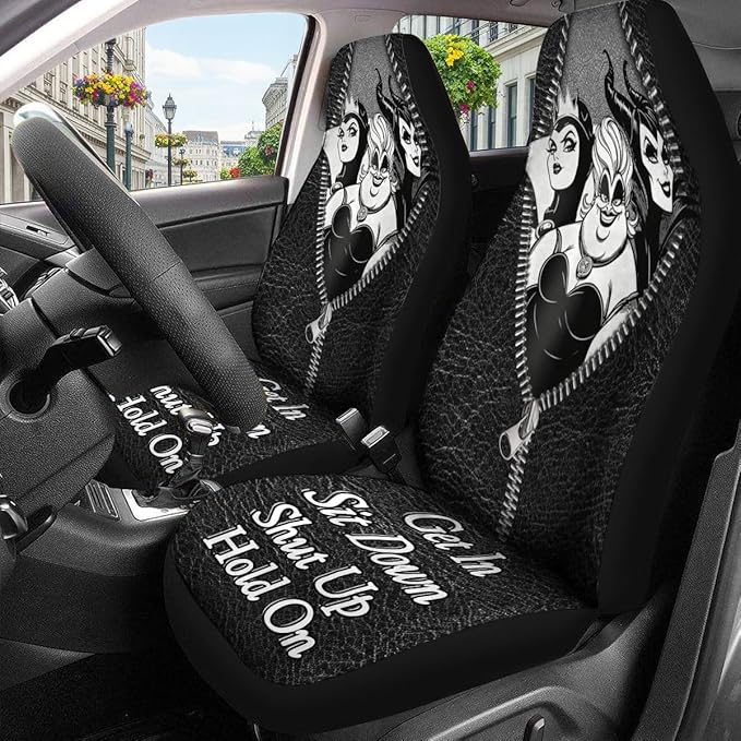 GENANY Bad Witches Car Seat Covers Set of 2, Breathable Front Seat Covers for Truck Sedan SUV, Movie Themed Car Accessories, Witchy Gift for Women Men