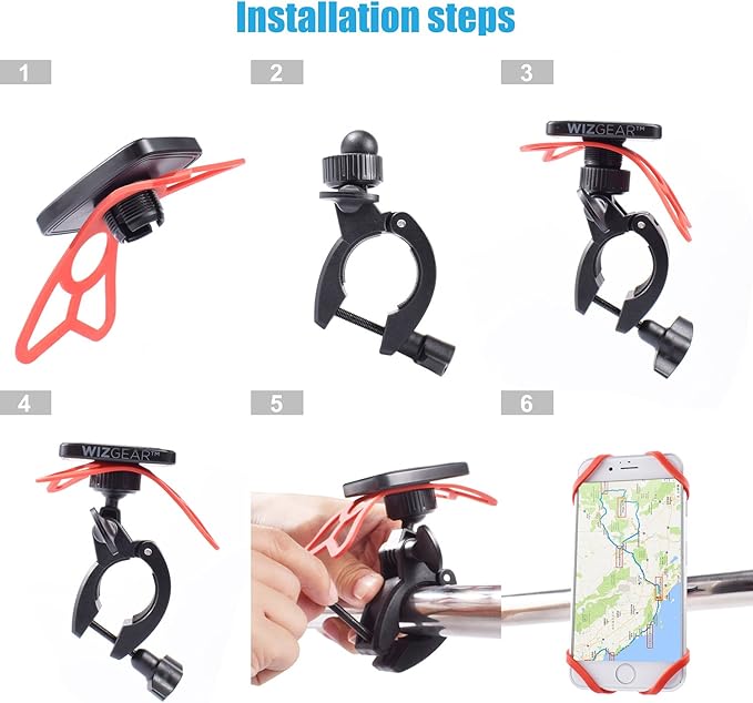WixGear Universal Magnetic Bicycle & Motorcycle Handlebar Phone Holder for Cell Phones and GPS with Fast Swift-Snap Technology,