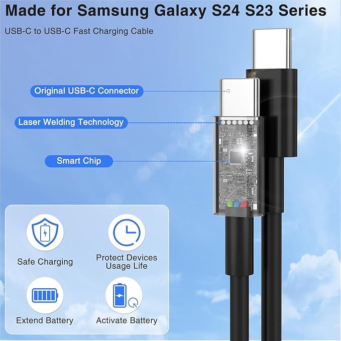 45W Super Fast Charger Type C for Samsung S26 S25 S24,3Pack 45W Dual Port USB C Fast Phone Charger Block & 6/10FT Type C Cord for Samsung Galaxy S26 S25 Ultra/S23/S22,Android,iPhone 17-White