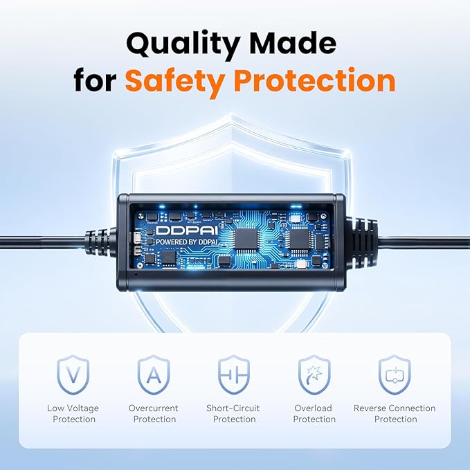 DDPAI Dash Cam Hardwire Kit, 10Ft Type-C USB Dash Camera Hard Wire Kit Compatible with N5 Dual, Z50 Pro, Z60 & Z60 Pro, Z90 Pro & Z90 Master Dashcam, Enabling 24 Hours Parking Monitor, 12V/2A to 5V/3A