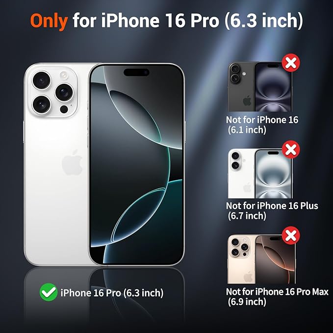 SUPFINE Magnetic for iPhone 16 Pro Case(Compatible with MagSafe)(Military Grade Drop Protection) Slim Translucent Matte Shockproof with Anti-Fingerprint Phone Case,Desert Gold