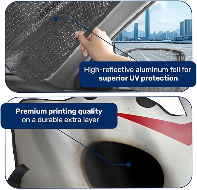 GENANY Windshield Sun Shade for Car SUV Truck (55x30 Inches), Sun Shade Windshield, Shades for Front Windows, Protector Blocks UV, Car Decor