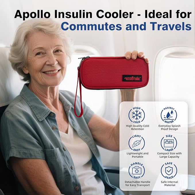 apollo walker Insulin Cooler Travel Case Diabetic Medication Cooler with Ice Packs and Insulation Liner insulin cooler travel case tsa approved