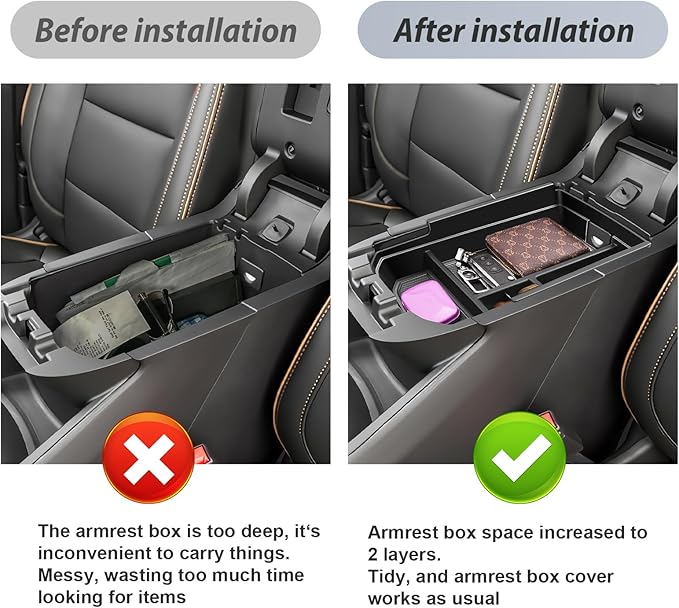 SKTU for 2018-2024 GMC Terrain Accessories Center Console Organizer 2018-2024 Terrain SL/SLE/SLT/AT4/Denali Console Tray GMC Terrain 2023 2024 Accessories 2024 Terrain Middle Console Organizer