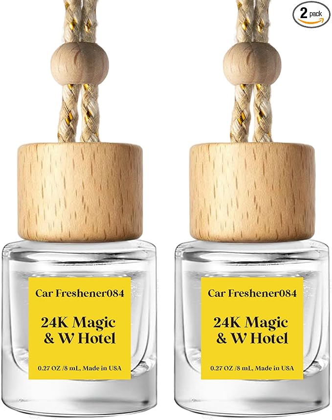 C Classy Hanging Car Air Freshener 2 Pack, 24.K Ma.gicl Essential Oil Diffuser, Long-Lasting Fragrance, Cute Glass Bottle Car Accessories for Women & Men, Made in USA