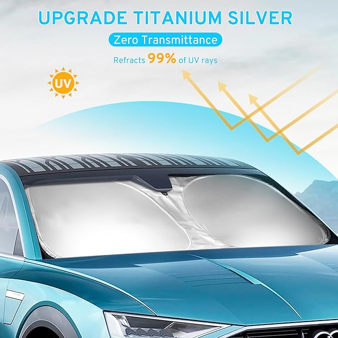 Car Windshield Sun Shade Sunshade Compatible With BMW 3-Series 328i 335i 320i 330i 325i F30 F31 M3 E60 E61 2026 2025 2024 2023 2022 2021-2013 Accessories, Foldable Car Front Window Sun Shield