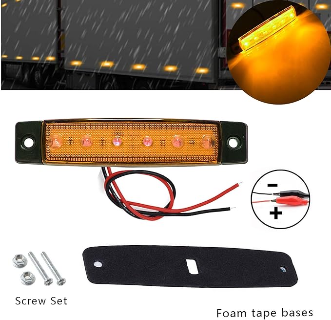 10 Pcs Amber LED Rock Strip Lights,Wheel Well Underglow Lighting Kits,Car Rock Lights Exterior Side Marker Lights for Wrangler Truck Golf Cart RV RV SUV Offroad