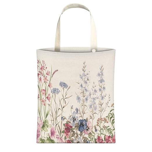 Cute Car Trash Can, Hanging Canvas Car Back Seat Organizer and Storage Bag, Funny Car Trash Bag For Travelling, Outdoor Cute Watercolor Floral