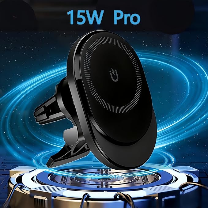 15W Magnetic Wireless Car Charger, Wireless Car Charger,Air Vent Car Phone Mount fit, Fast Charging Magnetic Phone Holder Mount for 16 Pro Plus Max 15 14 13 12 mini, Galaxy S23 S22 S21+