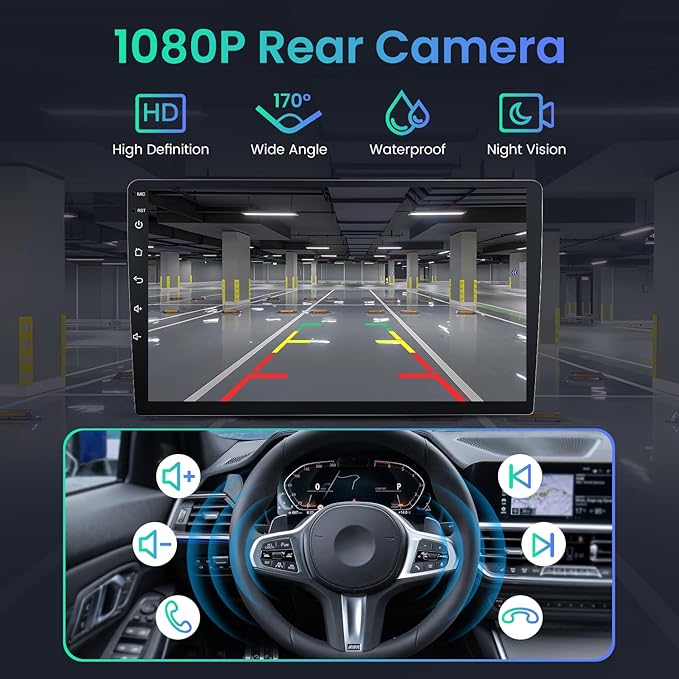4+64G Car Radio for Honda Civic 2016-2021: 9 Inch Touch Screen Stereo with Wireless Carplay Andriod Auto GPS Bluetooth 5G WiFi Mirror Link FM RDS SWC Backup Camera