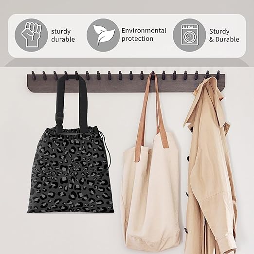 Car Trash Bag Large Hanging Can for Back of Seat, Cute Waterproof Car Garbage Bag for Vehicle, Travelling, Outdoor Cute Black Leopard Skin