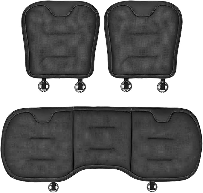 Car Seat Cushion for Porsche Macan 2015-2025-pr, Breathable Non-Slip Driver Seat Pad Ergonomic Memory Foam for Long Driving Car Office,B/3Pcs-Black